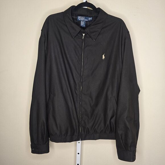 Polo Ralph Lauren Men's XXL Bi-Swing Jacket Full Zip Windbreaker Black *Flaw